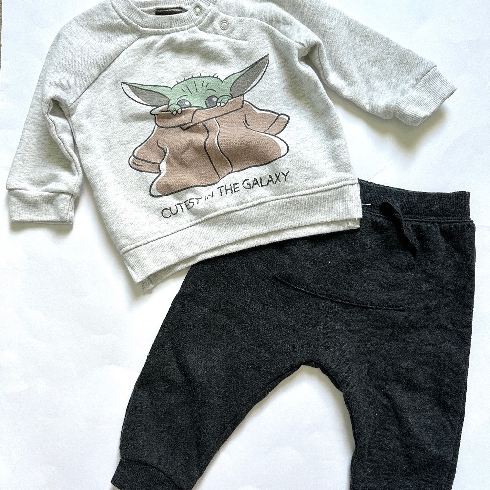 Baby Boy Grogu Matching Set Star Wars Two Piece Size 12M